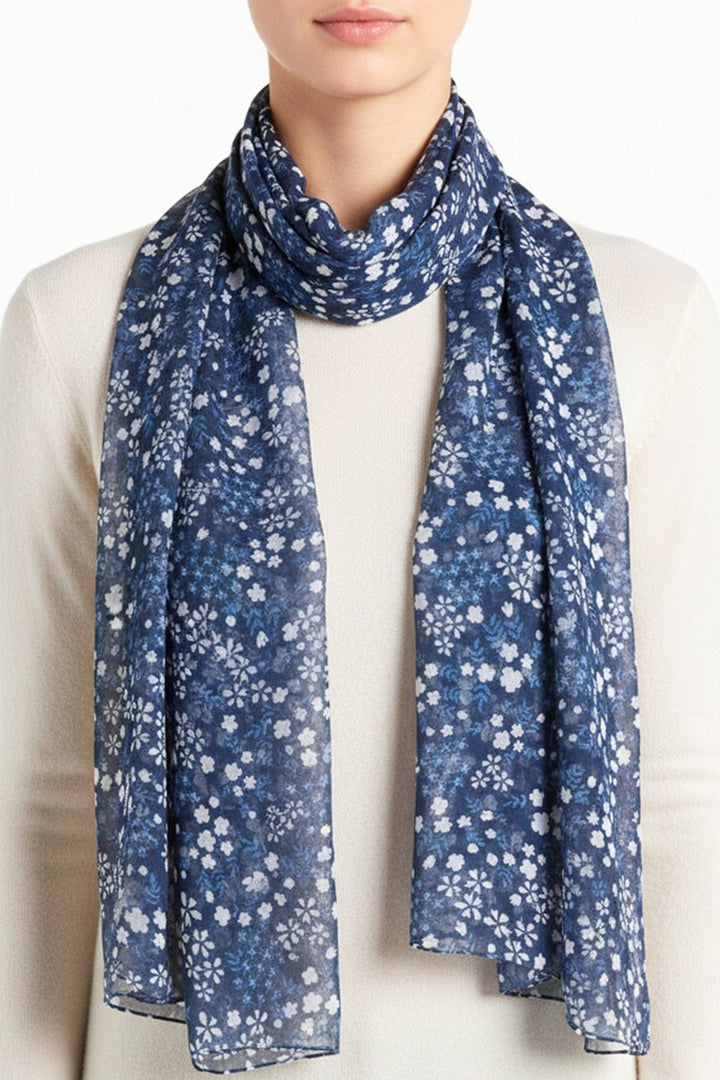 Blue Sakura Scarf – Lightweight Soft Wrap