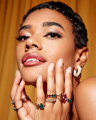 Mikki Pave Hoop Earrings in Gold