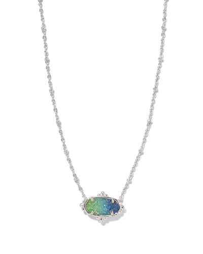 Kendra Scott Elisa Petal Framed Necklace - Aqua Ombre Drusy