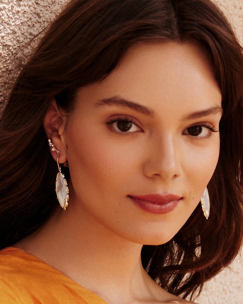 Leighton Gold Pearl Ear Climber Earrings