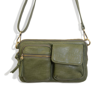 Kendra Cargo Pocket Sling Crossbody Bag - Moss