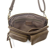 Kendra Cargo Pocket Sling Crossbody Bag - Taupe