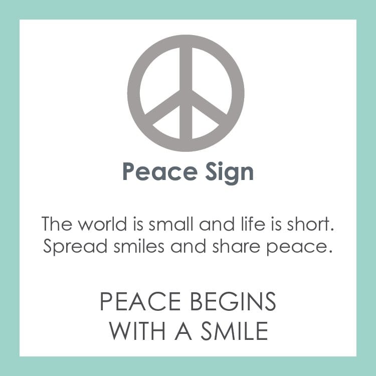 Lola Peace Sign Pendant - Gold &amp; White