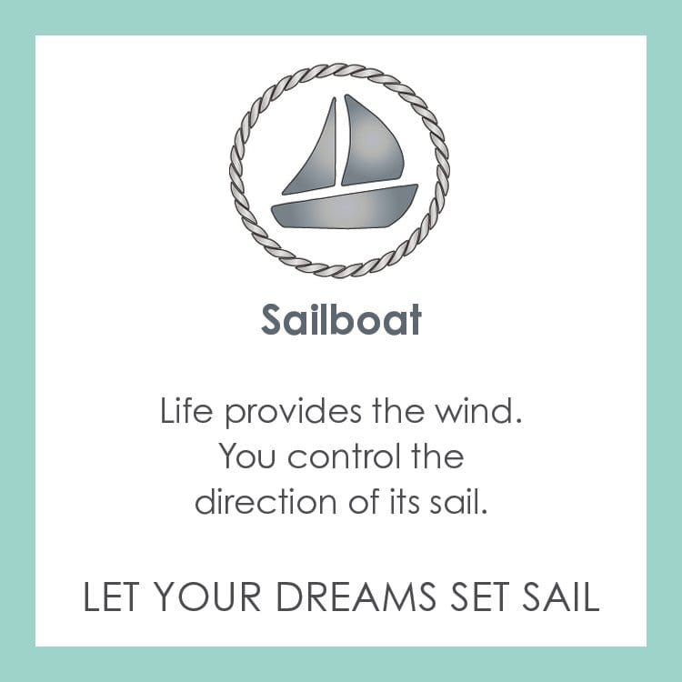 Lola Sailboat Pendant - All Gold Light Blue