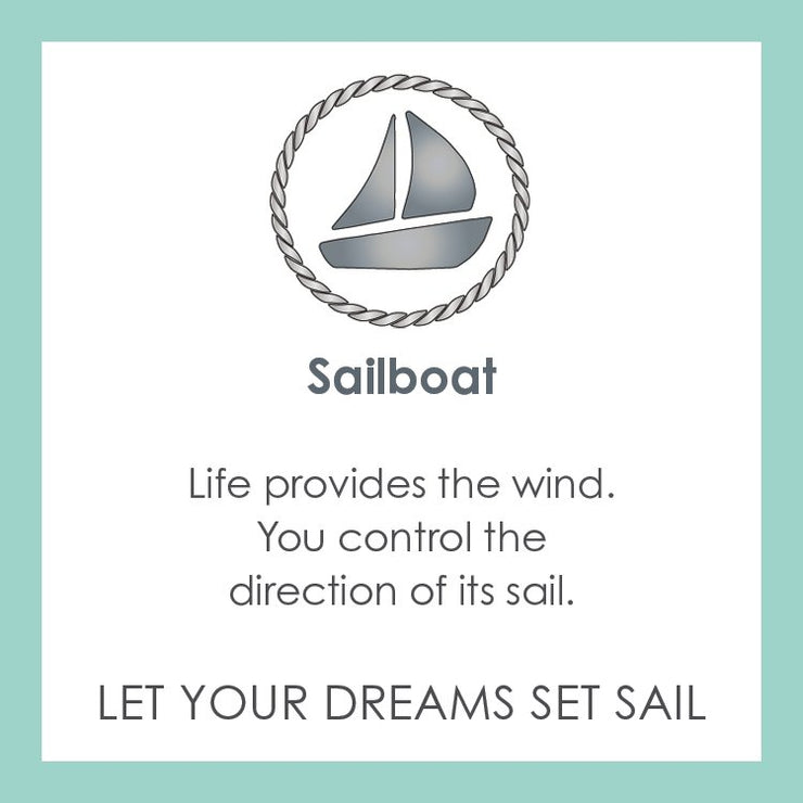 Lola Sailboat Pendant - All Gold Light Blue