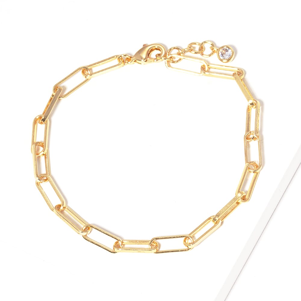 Classic Paper Clip Bracelet for Charm Bar