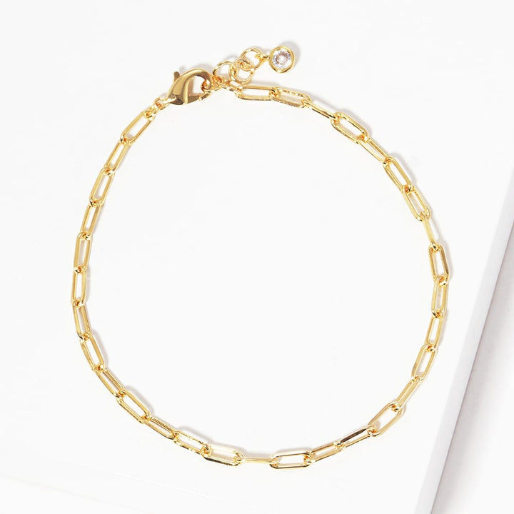 Dainty Paperclip Bracelet for Charm Bar