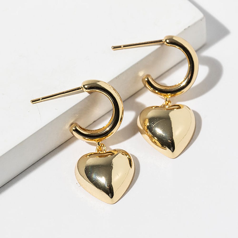 Heart Charm Huggies