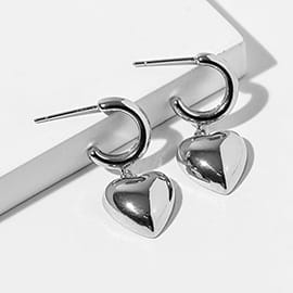 Heart Charm Huggies