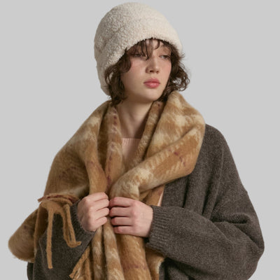Classic Tartan Brushed Scarf - Camel