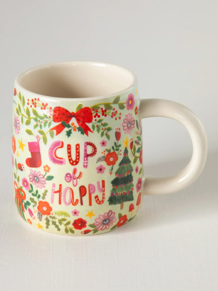 Holiday Cup of Happy Mug Holiday Cup of Happy Ceramic Christmas Mug, 10 oz Home