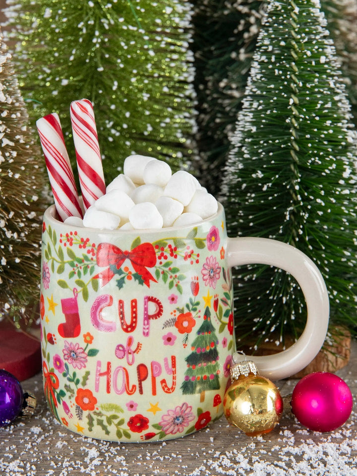 Holiday Cup of Happy Mug Holiday Cup of Happy Ceramic Christmas Mug, 10 oz Home