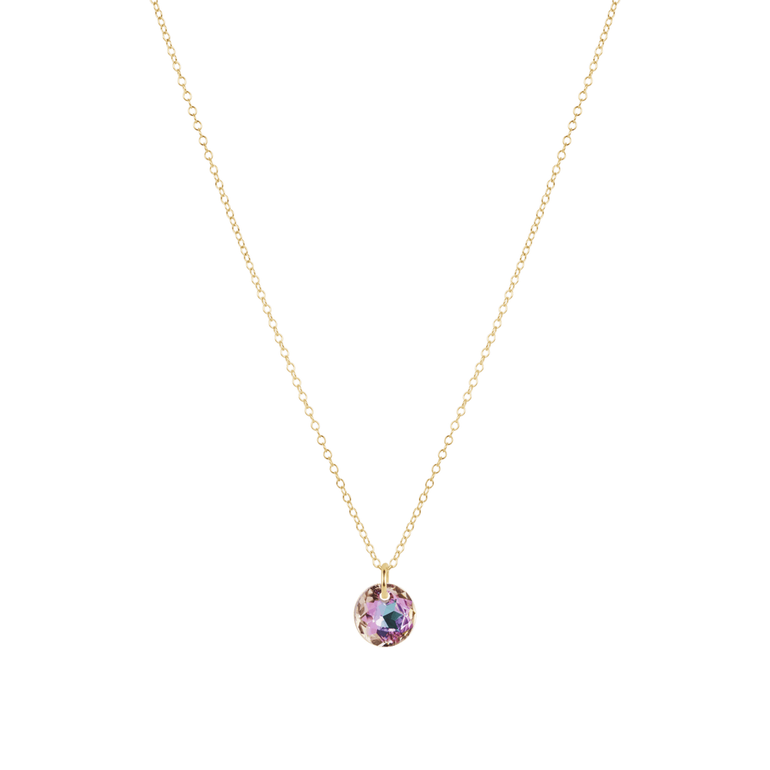 Enewton Reflections Pink Amethyst Crystal Birthstone Necklace – 14kt Gold-Filled