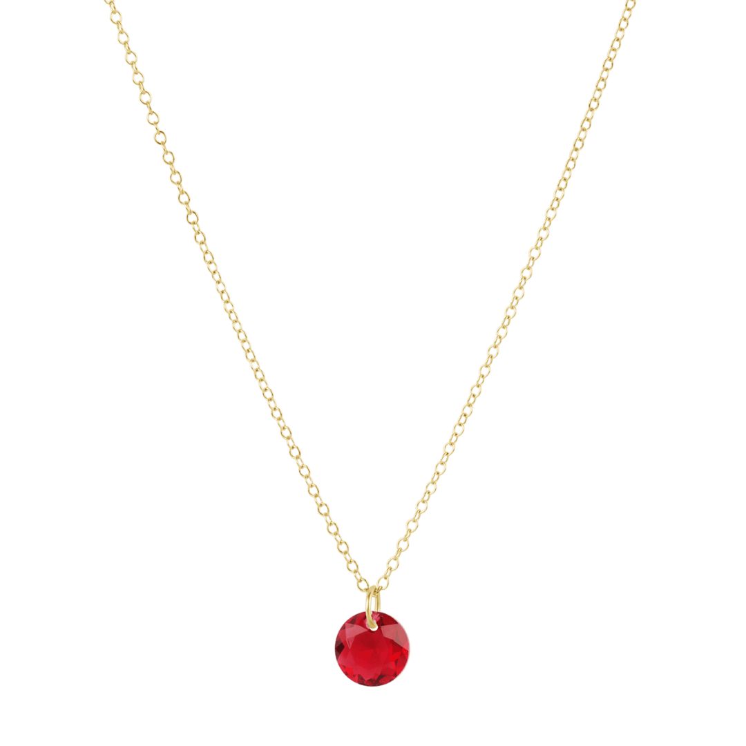 Enewton Reflections Ruby Red Crystal Birthstone Necklace – 14kt Gold-Filled