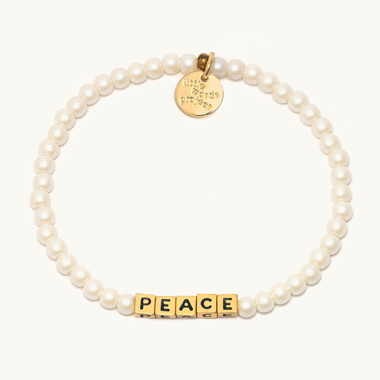 Little Words Project Gold Letters Peace Bracelet