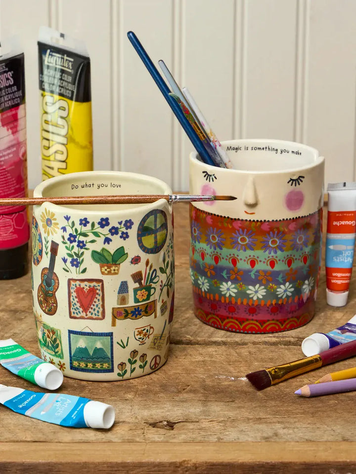 Do What You Love Painters Cup Do What You Love Ceramic Painter’s Cup &amp; Brush Holder Home