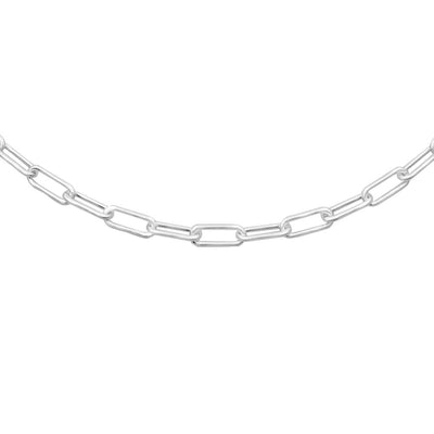 Lola Oval Chain 3.5mm Necklace - Silver