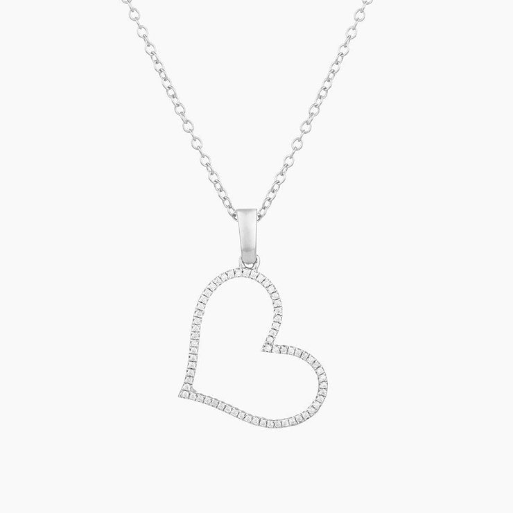 Genuine Heart Pave Diamond Necklace