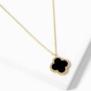 Pave Gold Clover Necklace