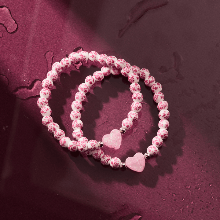Holy Water Porcelain Pink Heart Bracelet