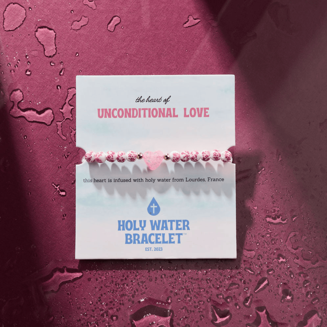 Holy Water Porcelain Pink Heart Bracelet