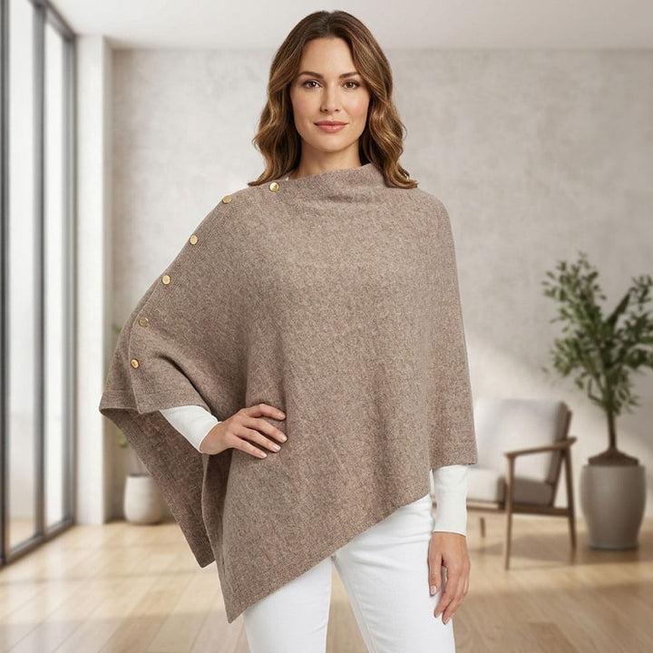 Convertible Button Poncho Wrap Shawl