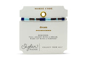 Dream Morse Code Tila Beaded Bracelet - Bonne Nuit Blue