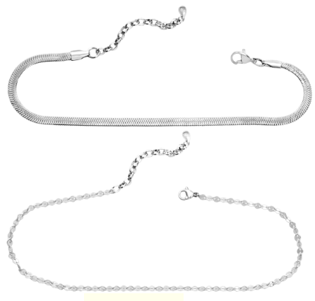 Isla Waterproof Paper Clip &amp; Curb Chain Anklet Set