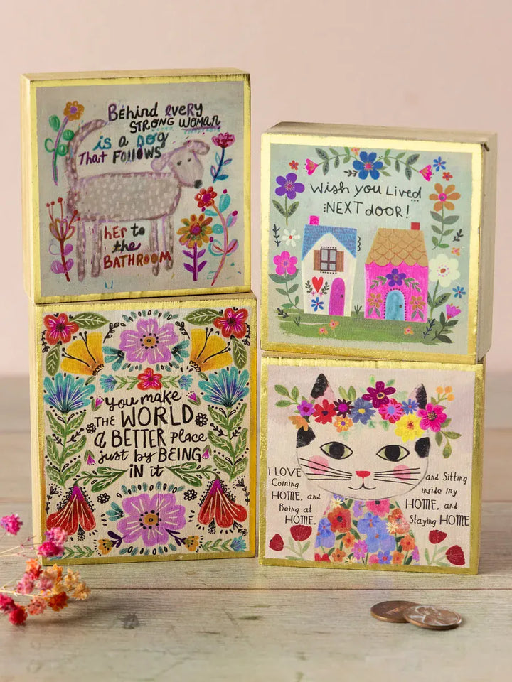 You Make the World Better Tiny Block Keepsake You Make the World Better Floral Wooden Keepsake Sign Home