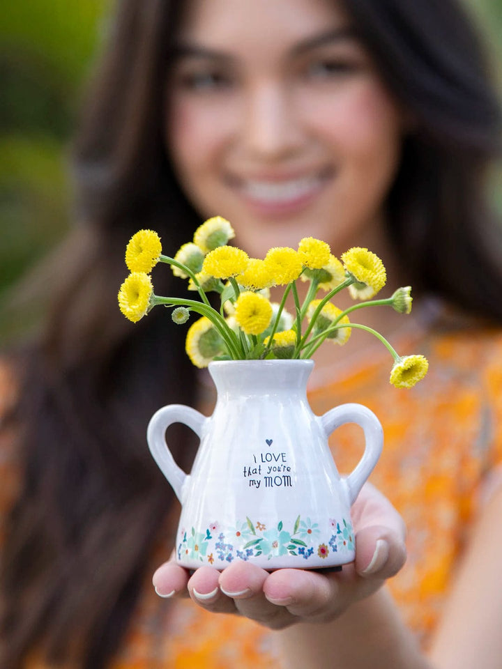 Love Mom Artisan Bud Vase