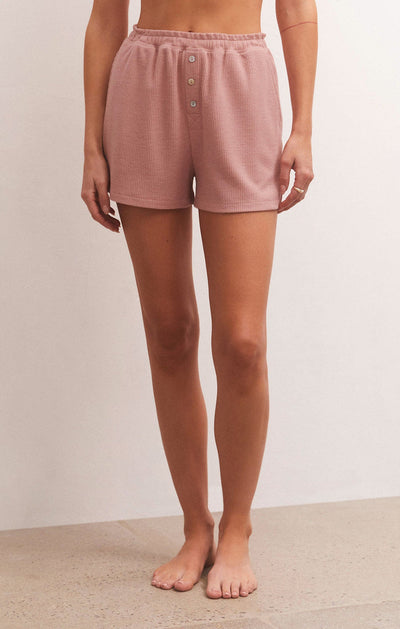 Cozy Days Thermal Short in Dusty Blush