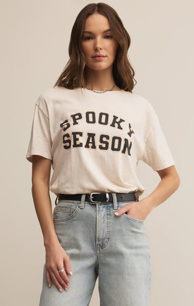Spooky Season Boyfriend Tee in Vanilla Ice
