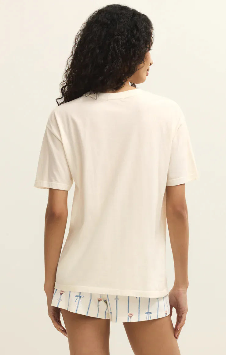 Z Supply Espresso Martini Boyfriend Tee in Vanilla Ice