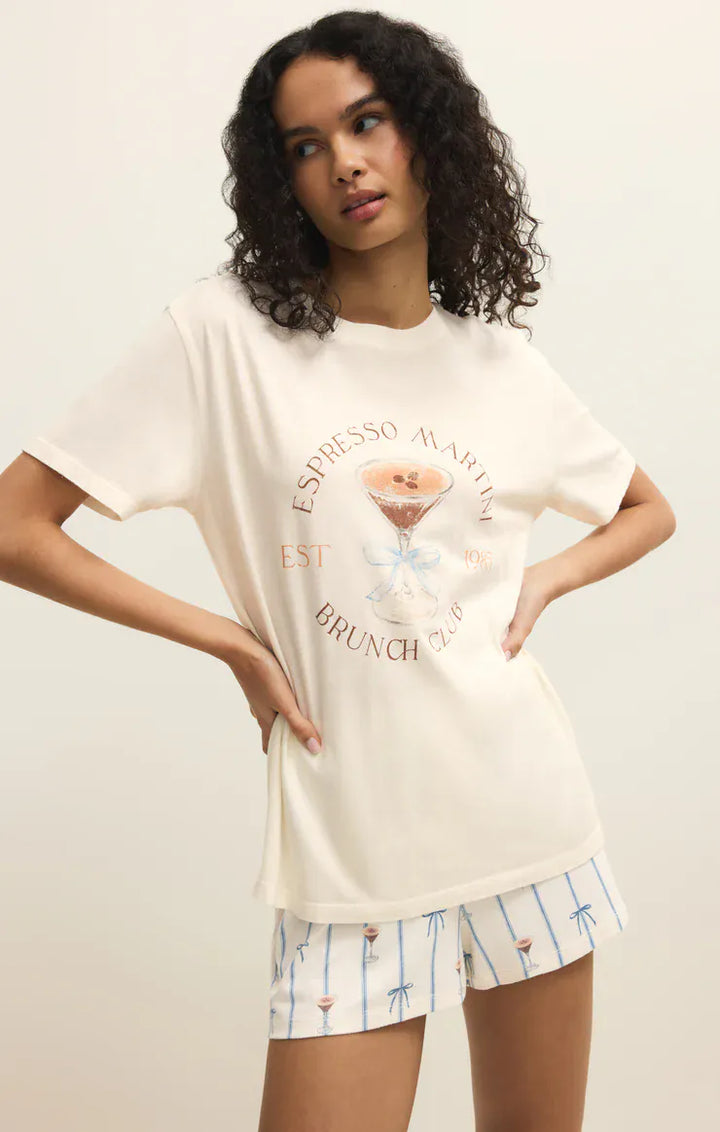 Z Supply Espresso Martini Boyfriend Tee in Vanilla Ice