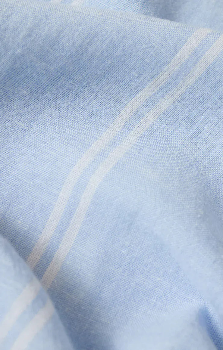 Z Supply The Perfect Linen Striped Top in Blue Light