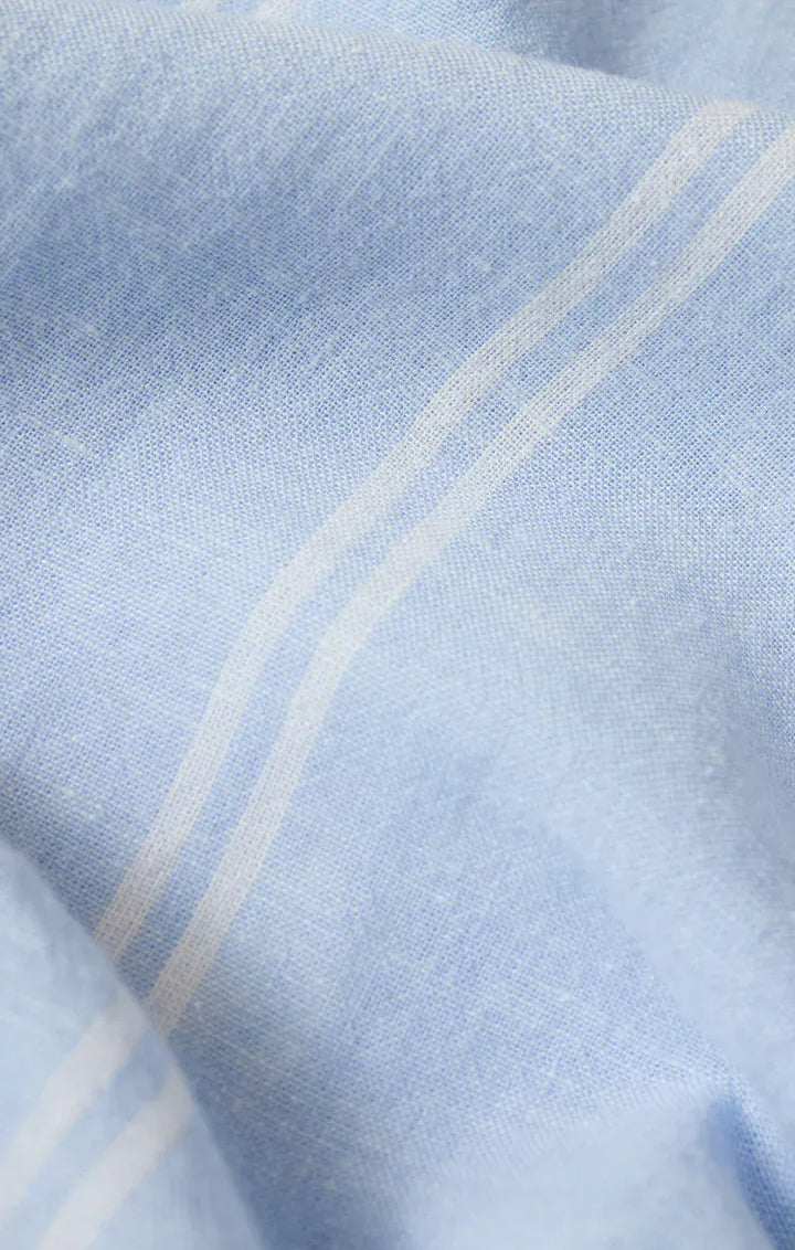 Z Supply The Perfect Linen Striped Top in Blue Light