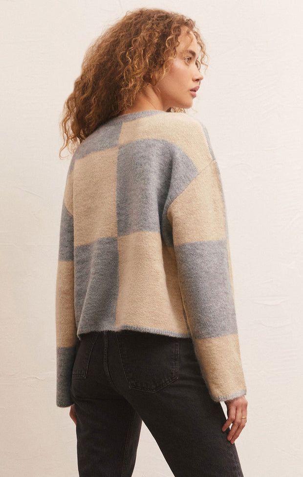 Rosi Blocked Sweater in Heather Grey