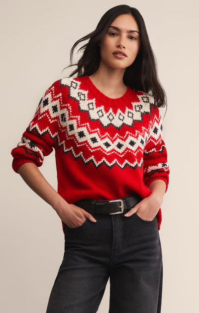 Z Supply Adornment Sweater in Festive Red