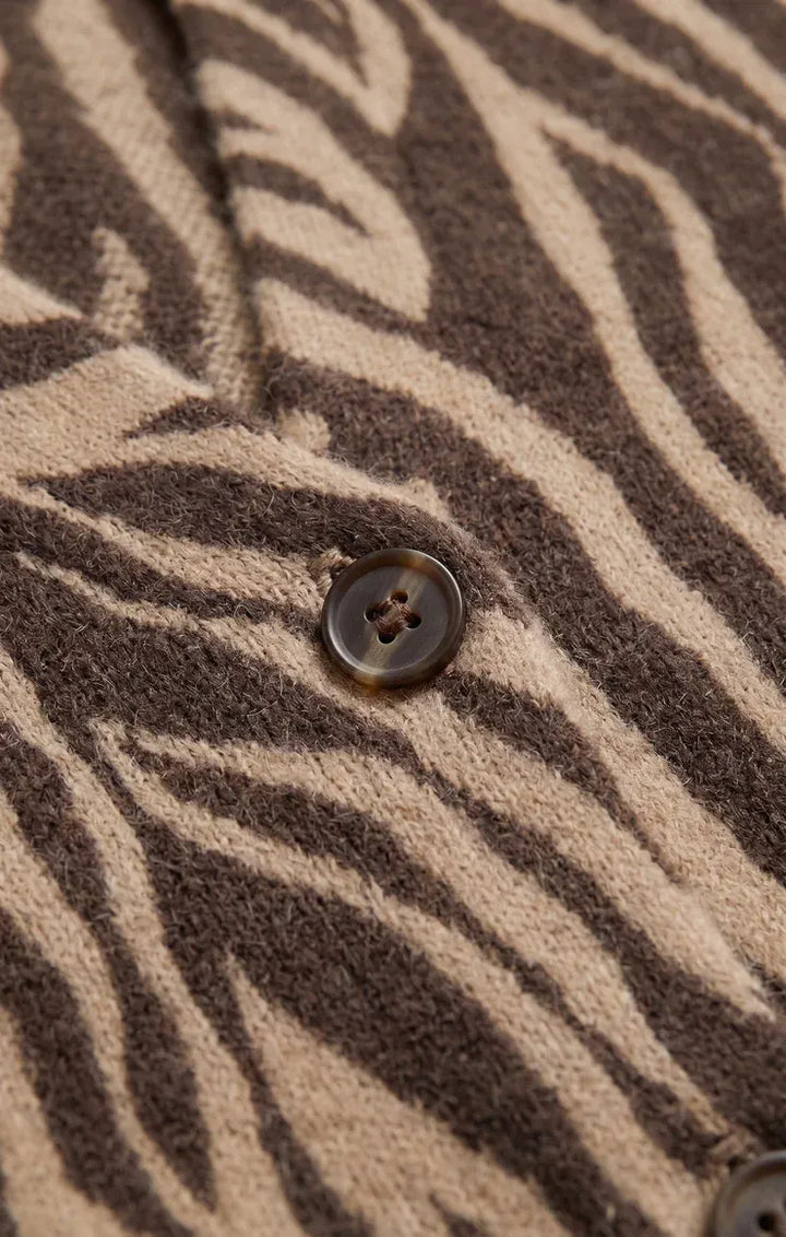 Z Supply All The Wild Cardigan in Dark Chocolate Dark Chocolate Zebra Print Cropped Cardigan Sweaters