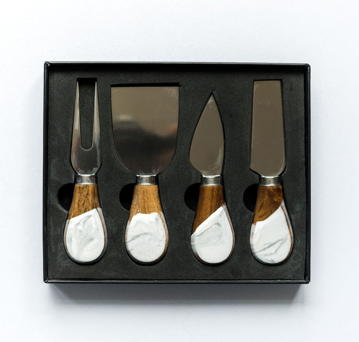 Resin Art Cheese Spreader Set Resin Art Cheese Knife &amp; Spreader Set – 4-Piece Gift Set Marble Home