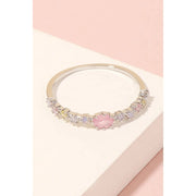 Pink Watercolor Crystal Ring