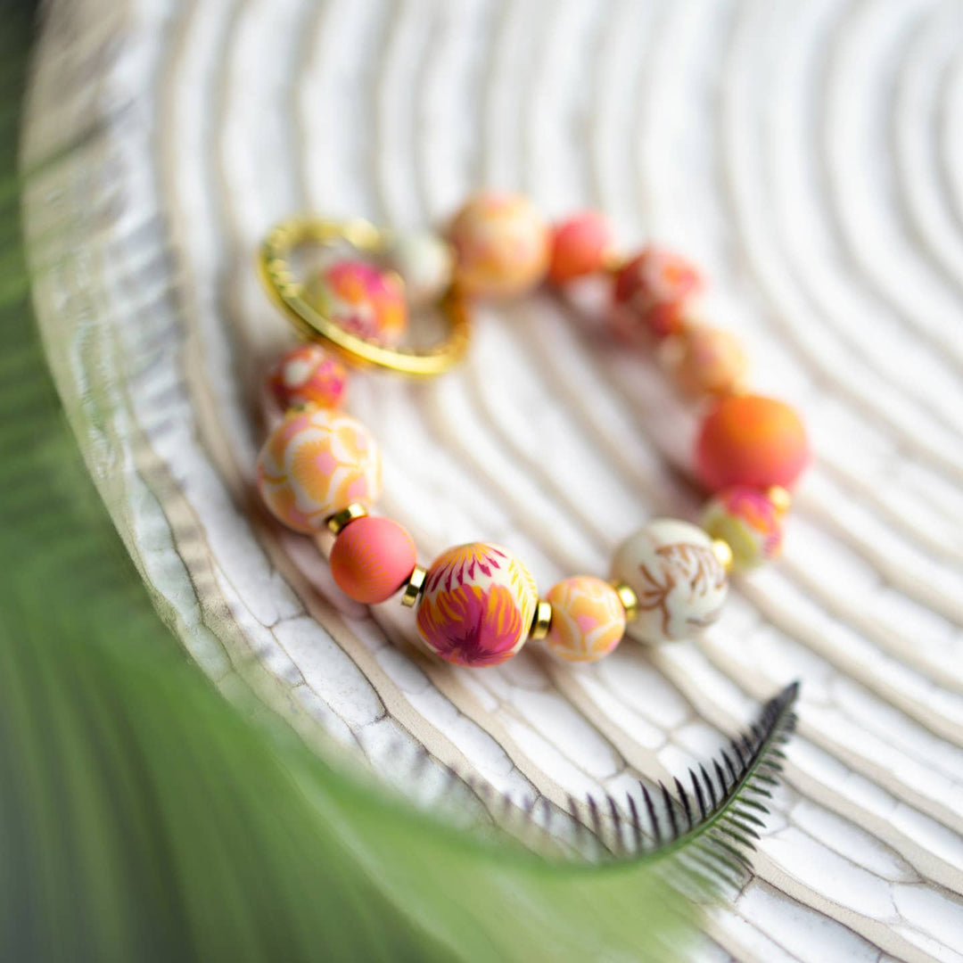 Jilzarah Sunshine Bay Small Bead Keychain – The Red Owl - Main Image