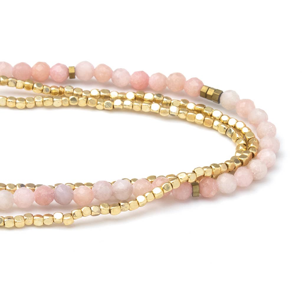 Scout Curated Wears Delicate Stone Wrap - Pink Opal Scout Pink Opal Delicate Wrap Bracelet &amp; Necklace Bracelet