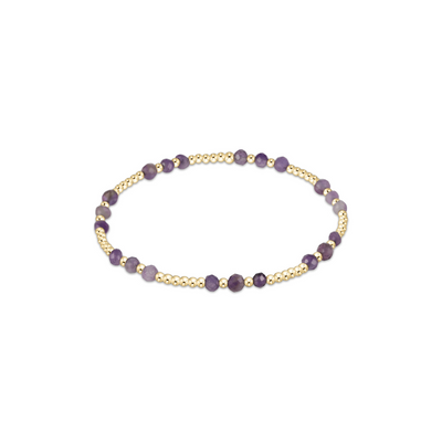 Enewton Gemstone Gold Joy Pattern 3mm Bead Bracelet - Amethyst