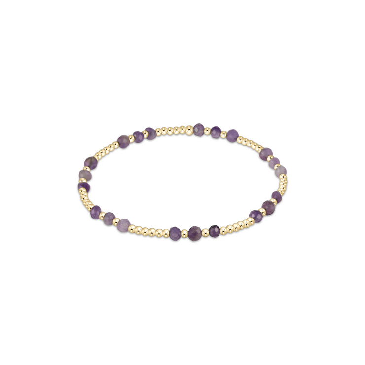Enewton Gemstone Gold Joy Pattern 3mm Bead Bracelet - Amethyst