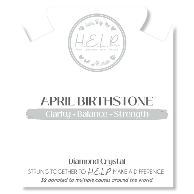 Birthstone Bracelet - April Crystal Charm