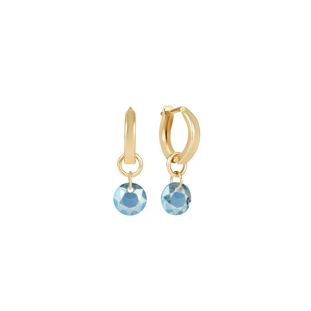 Enewton Reflections Aqua Blue Crystal Birthstone Huggie Earrings – 14kt Gold Filled