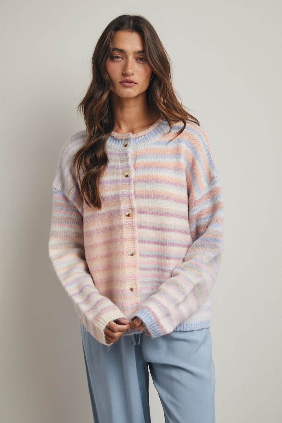 Piper Multicolor Striped Button-Up Cardigan