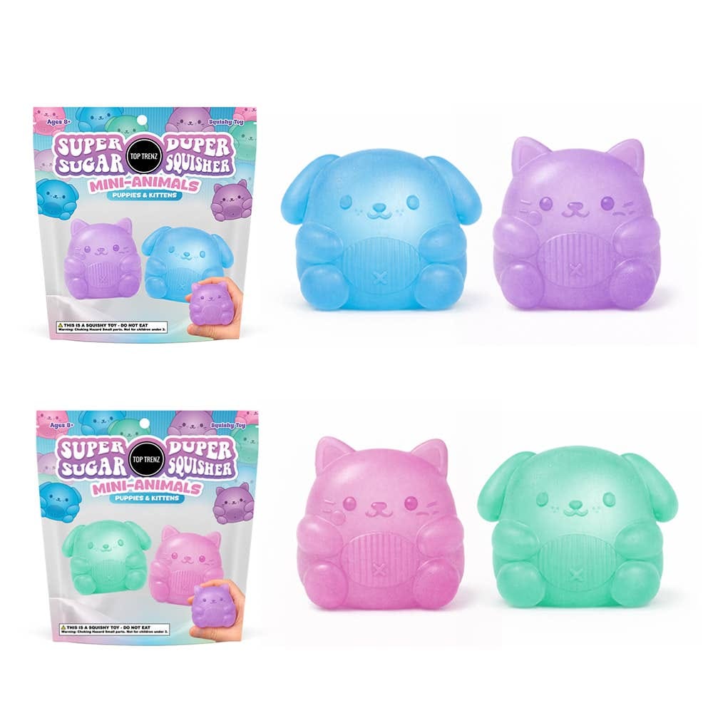 Top Trenz Super Duper Sugar Squisher - Mini Kitty &amp; Puppy (Two Pack) Top Trenz Mini Kitty &amp; Puppy Sugar Squisher 2-Pack Kids