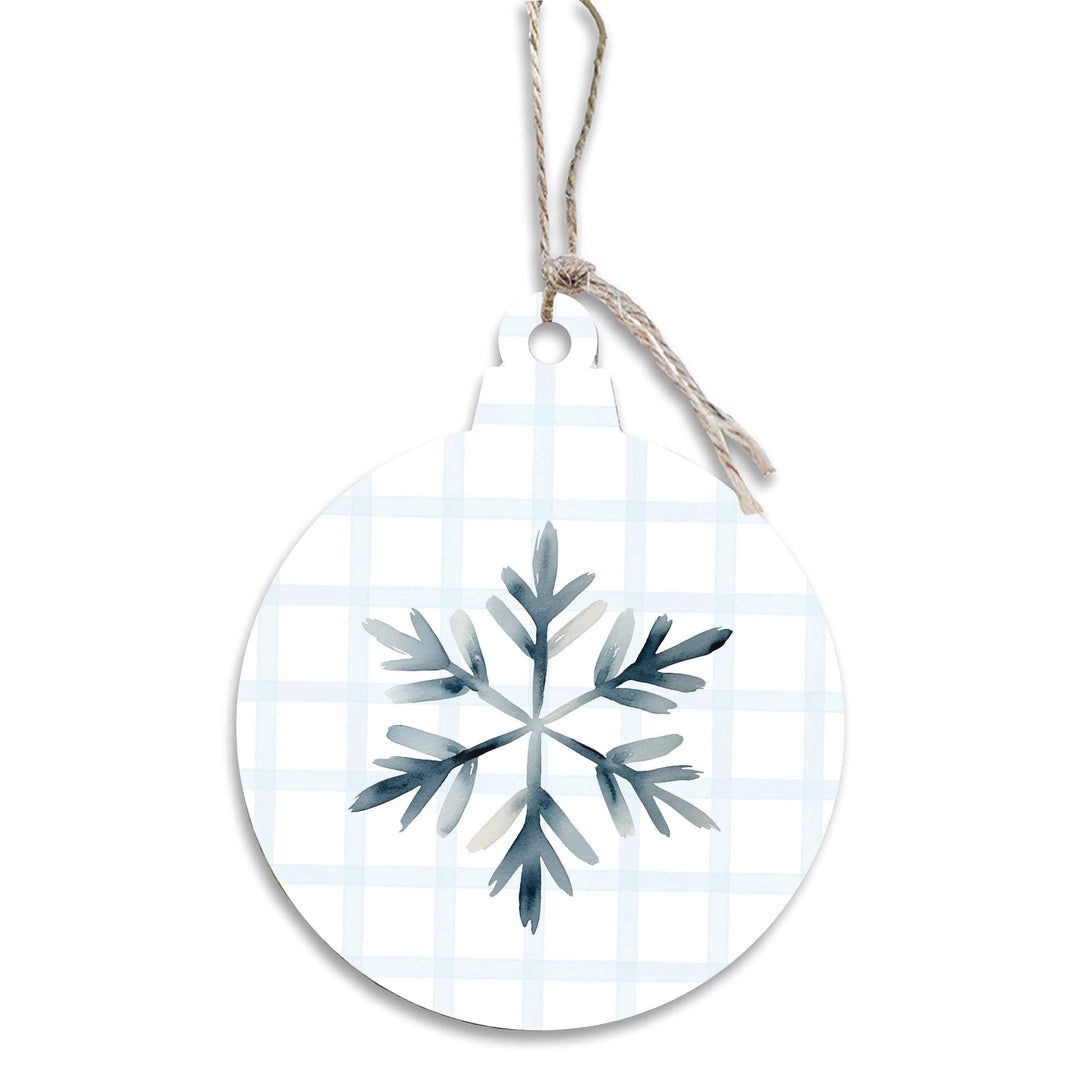 Snowflake Bulb Ornament Snowflake Wooden Christmas Ornament – Rustic Winter Decor Ornaments